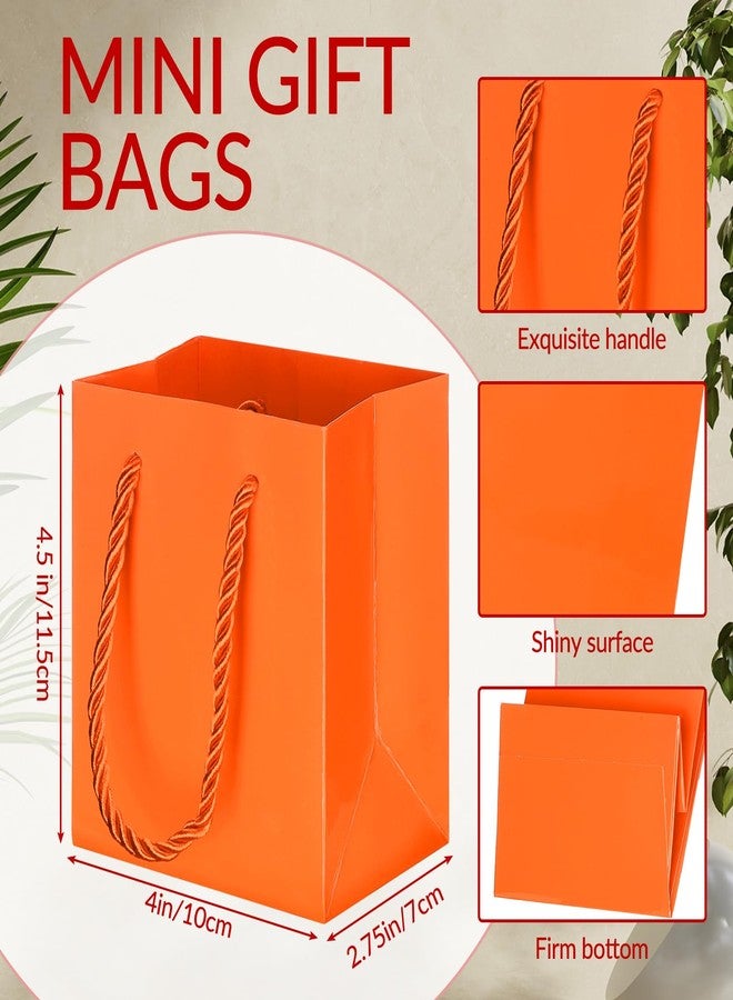 Harloon 60 Pcs Mini Paper Gift Bags Bulk Rainbow Assorted Color Tiny Gift Bags with Handles Colored Mothers Day Goodie Bags Wrap Totes for Wedding Birthday Favors 4 x 2.75 x 4.5 Inch (Rainbow Colors) - Image 2